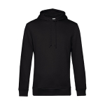 Sweatshirt moderna de algodão orgânico com capuz 280 g/m2 B&C cor preto