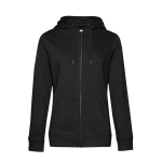 Sweatshirt de algodão para mulher com fecho 280 g/m2 B&C cor preto