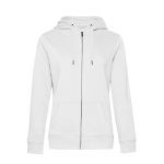 Sweatshirt de algodão para mulher com fecho 280 g/m2 B&C cor branco