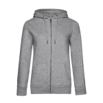 Sweatshirt de algodão para mulher com fecho 280 g/m2 B&C cor cinzento-claro