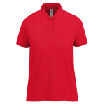 Polo clássico de algodão para mulher de manga curta 180 g/m2 B&C cor vermelho