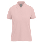 Polo clássico de algodão para mulher de manga curta 180 g/m2 B&C cor rosa pastel