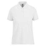 Polo básico de algodão para mulher de manga curta 210 g/m2 B&C cor branco