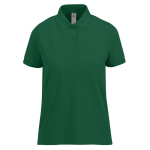 Polo básico de algodão para mulher de manga curta 210 g/m2 B&C cor verde garrafa