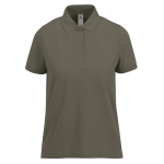 Polo básico de algodão para mulher de manga curta 210 g/m2 B&C cor verde militar