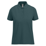 Polo básico de algodão para mulher de manga curta 210 g/m2 B&C cor verde-escuro