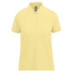 Polo básico de algodão para mulher de manga curta 210 g/m2 B&C cor amarelo-claro