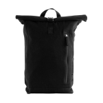 Mochila roll-top para portátil feita de algodão reciclado 15'' cor preto terceira vista