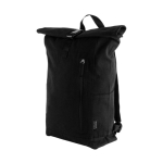 Mochila roll-top para portátil feita de algodão reciclado 15'' cor preto quarta vista