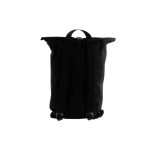 Mochila roll-top para portátil feita de algodão reciclado 15'' cor preto vista detalhe