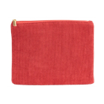 Necessaire de veludo de poliéster com fecho dourado 240 g/m2 cor vermelho primeira vista