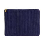 Necessaire de veludo de poliéster com fecho dourado 240 g/m2 cor azul-marinho terceira vista