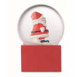 Bola de cristal pequena com Pai Natal e base de poliresina cor vermelho quinta vista