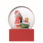 Bola de cristal com Pai Natal dentro com base de poliresina cor vermelho quinta vista