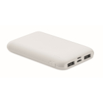 Powerbank retangular feito de ABS reciclado 5.000 mAh cor branco