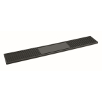 Tapete retangular antiderrapante para bar feitode  PVC cor preto