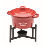 Conjunto pequeno de fondue para 2 de cerâmica com 2 garfos 300ml cor vermelho vista principal