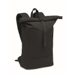 Mochila roll-top para portátil de algodão reciclado 15'' cor preto