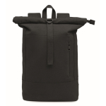 Mochila roll-top para portátil de algodão reciclado 15'' cor preto terceira vista