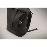 Mochila roll-top para portátil de algodão reciclado 15'' cor preto vista fotografia quinta vista