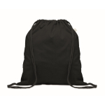 Mochila de cordas de algodão reciclado e RPET 140g/m2 cor preto