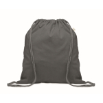 Mochila de cordas de algodão reciclado e RPET 140g/m2 cor cinzento-escuro