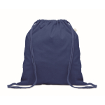 Mochila de cordas de algodão reciclado e RPET 140g/m2 cor azul real