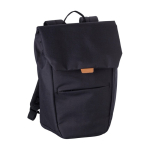 Mochila para portátil com detalhe PU na aba e fecho metálico 15'' cor preto sexta vista