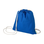 Mochila de cordas de algodão 100% reciclado e cordas naturais 120 g/m2 cor azul primeira vista