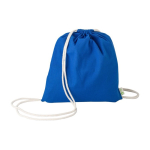 Mochila de cordas de algodão 100% reciclado e cordas naturais 120 g/m2 cor azul segunda vista