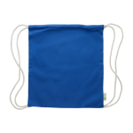 Mochila de cordas de algodão 100% reciclado e cordas naturais 120 g/m2 cor azul sétima vista