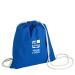 Mochila de cordas de algodão 100% reciclado e cordas naturais 120 g/m2 cor azul vista principal