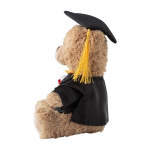 Ursinho peluche publicitário com bata, chapéu e diploma de formatura cor multicolor segunda vista