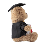 Ursinho peluche publicitário com bata, chapéu e diploma de formatura cor multicolor terceira vista