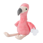 Peluche em forma de flamingo possível de personalizar na etiqueta cor cor-de-rosa primeira vista