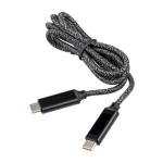 Cabo de carregamento de nylon com 1 metro e portas USB-C 65 W cor preto sétima vista