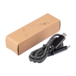 Cabo de carregamento de nylon com 1 metro e portas USB-C 65 W cor preto oitava vista