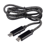 Cabo de carregamento de nylon com 1 metro e portas USB-C 100 W cor preto primeira vista