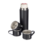 Termo de parede dupla em aço inoxidável 420ml com 2 chávenas de 150ml cor preto sexta vista