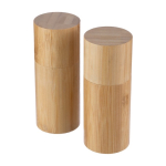 Conjunto de 2 moinhos de bambu para especiarias com tampa a condizer cor castanho décima vista