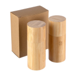 Conjunto de 2 moinhos de bambu para especiarias com tampa a condizer cor castanho sexta vista