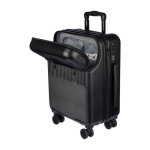 Trolley de ABS com bolso frontal para portátil e cadeado numérico cor preto nona vista