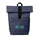 Mochila de PU para portátil com bolso frontal e lateral 15'' cor azul vista principal