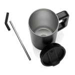 Caneca térmica elegante de aço inoxidável reciclado 800ml cor preto nona vista