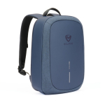 Mochila antirroubo de RPET impermeável com proteção RFID 16” cor azul-marinho vista com logo