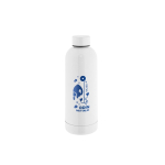 Garrafa de aço inoxidável 90% reciclado com acabamento mate 550ml cor branco imagem com logo