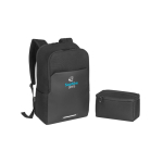 Mochila resistente à água com bolsa térmica para portátil 17,3” cor preto imagem com logo 4