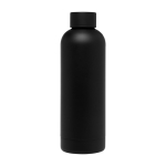 Garrafa de cobre e aço inoxidável reciclado isolada a vácuo 500ml cor preto segunda vista frontal