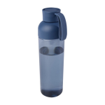 Garrafa de plástico reciclado com uma alça de silicone 600ml cor azul-marinho