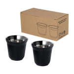 Conjunto de chávenas de café expresso de aço inoxidável de 80ml cor preto